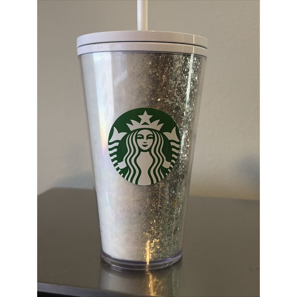 Starbucks Exclusive Holiday 2020 White/ Silver Glitter 16 oz Tumbler Cup
